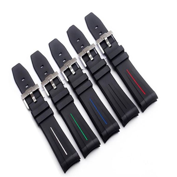 

gift tool band quality 20mm size soft rubber strap for sub gmt 116610ln 116719 116710 116610 watch bracelet band parts access309w, Black;brown