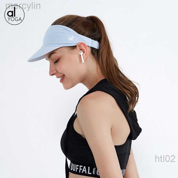 

designer hats alos yoga sunshade hat summer outdoor sports open cap breathable quick drying sunscreen hat 22ss, Blue;gray