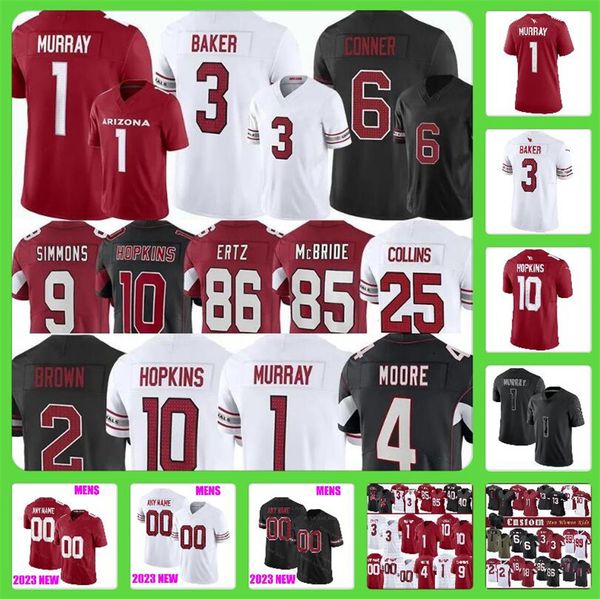 

custom j.j. watt kyler murray tee jerseys arizonas custom cardinal football deandre hopkins budda baker nflrr pat tillman myjai sanders kurt, Black