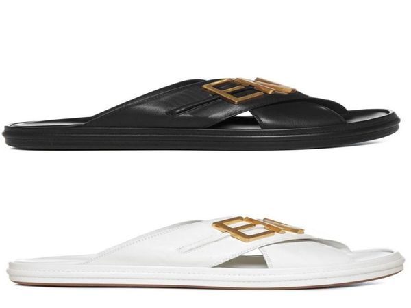 

etina9168 womens fashion slippers crossover strap leather sandals 25mm height sandals with goldtone lettering hardware box and du4829257, Black