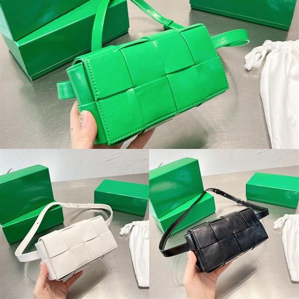 

italy cassette waist bags black mini intreccio green woven fanny pack magnetic buckle single internal open pocket bonded sheep lea275u
