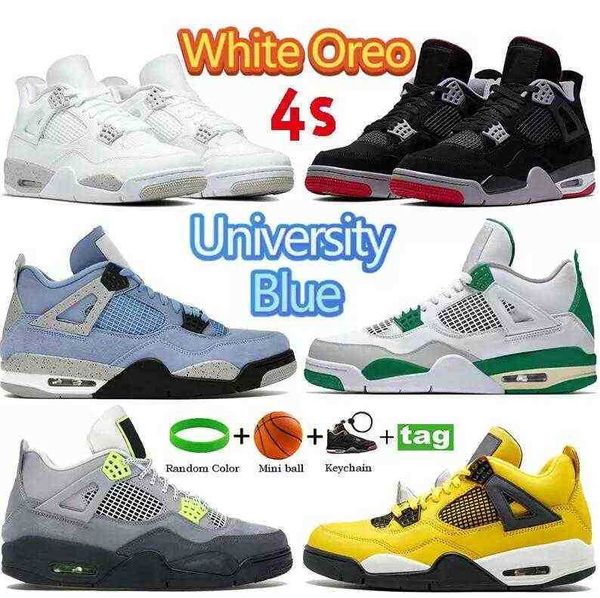 

color 4 4s basketball shoes white oreo university blue bred pure money cactus jack trainers tour yellow metallic green purple men