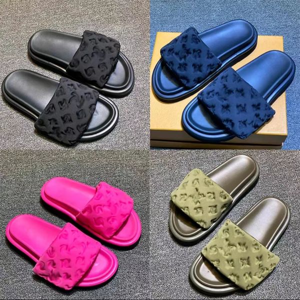 

slipper designer slides women sandals heels cotton fabric straw casual slippers for spring and autumn flat comfort mules padded front strap, Black