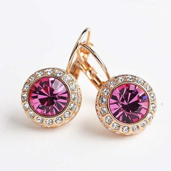 

5 sets/lot fashion jewelry ornaments earrings studs inlaid senior rhinestone bright twinkle crystal valentine's gift plating white k mo, Golden;silver