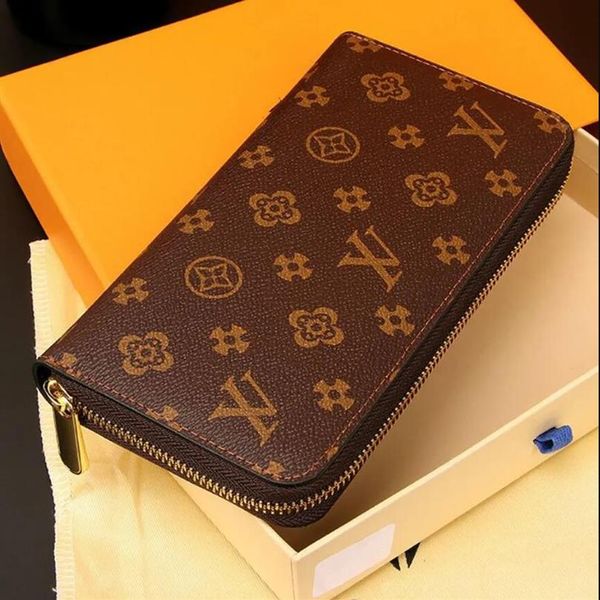 

luxury 5a single double zipper wallet whole 6 colors famous wallets card holders designer bags men women leather wallet lady l198v, Red;black