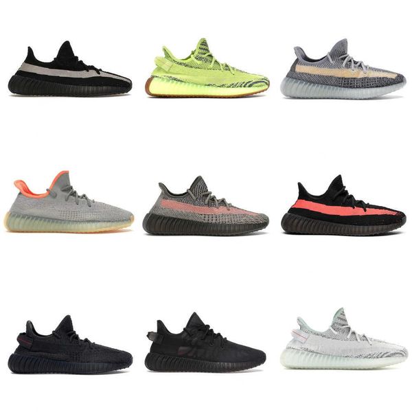 

running yeezzys shoes for men women salt slate zebra oreo dazzling blue mx rock beluga reflective turtle dove bred runners granite grey size, Black