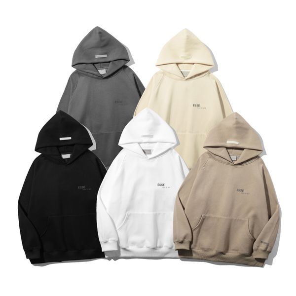 

hoodie mens designer warm hooded hoodies men women fashion streetwear pullover sweatshirts loose hoodies lovers clothing ess 01, Black