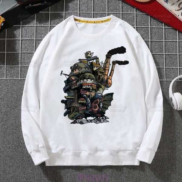 

hoodies howl moving castle men's miyazaki anime sophie howl's sweatshirts men woman fashion autumn winter hip hop hoody male 3 jn, Black