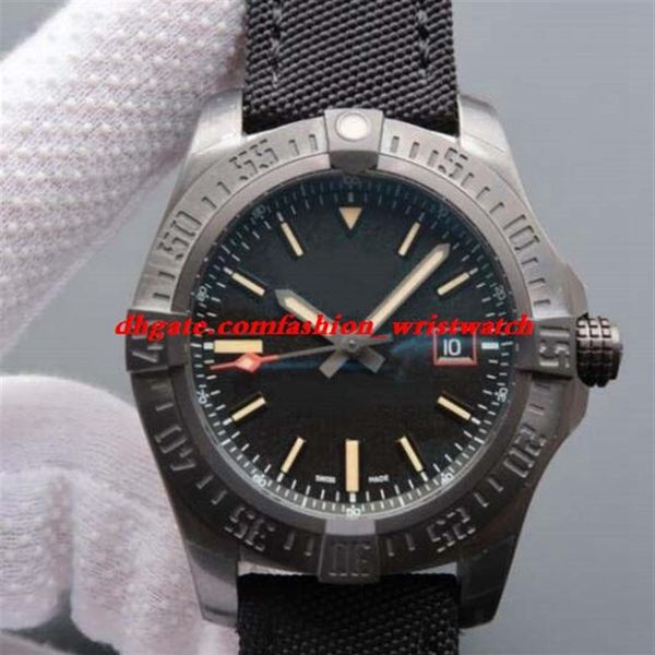 

luxury watch blackbird black nylon 44mm black titanium mens watch v1731110 automatic fashion men's watches wristwatch307y, Slivery;brown