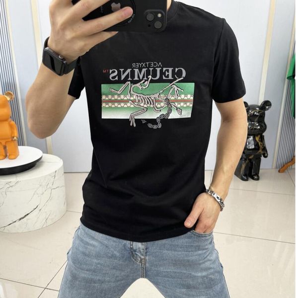 

men's t-shirts mens designer silk cotton short sleeved t-shirt for men's clothing, european and american trendy brand, european st, White;black