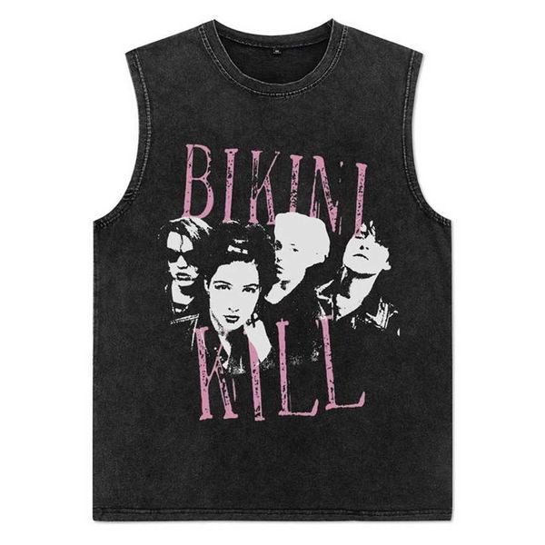 

34% off street hiphop washed old sleeveless t-shirt men's hip-hop ins trendy loose fitting sports vest, White;black