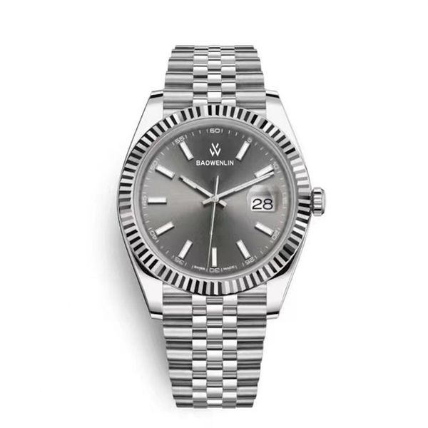 

automatic mechanical watches men water resistant magnifier montre de luxe 41mm u1 orologio stainless steel sapphire mens male wris296l, Slivery;brown