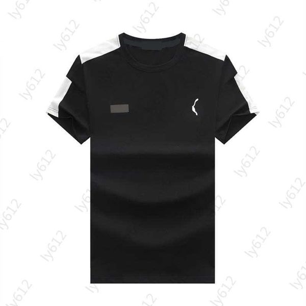 

summer spring mens black white fashion leisure luxury splice brand letter logo printed round neck short sleeve t-shirt men sport tees cloth, White;black