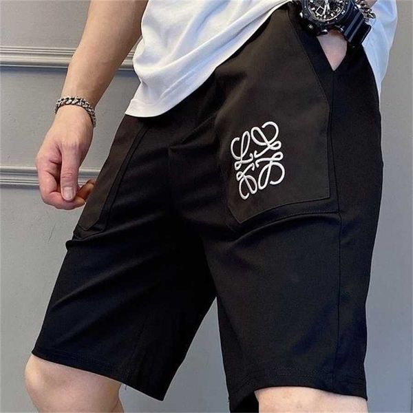 

36% off europe station new simple casual embroidery sports shorts versatile lightweight breathable beach pants for men and women, White;black