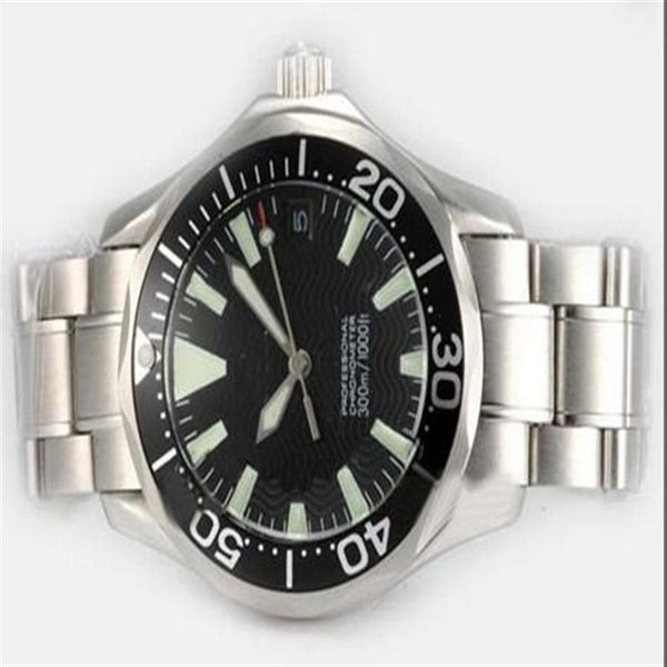

fashion black dial classic style men's automatic wristwatches stainless steel mens sea dive business master watches 002284n, Slivery;brown