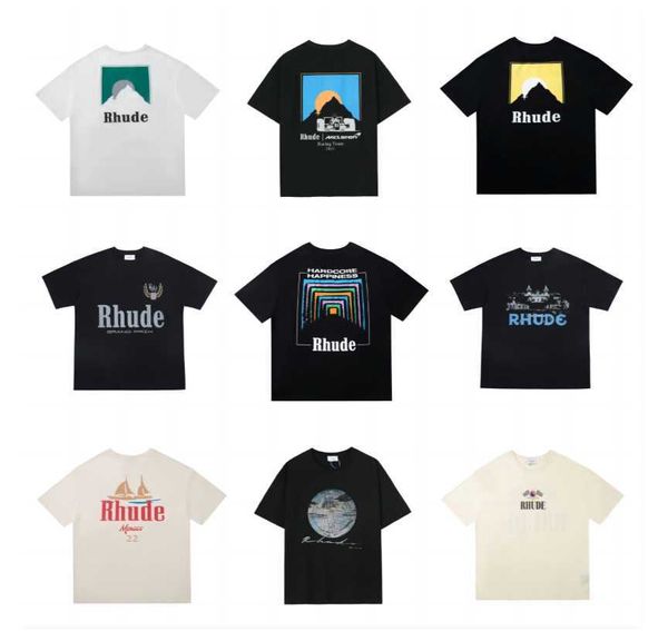

craftsmanship rhudes mens t shirts summer fashion designer shirts street casual short sleeve beach style tees cotton printing tshirt size s-, White;black