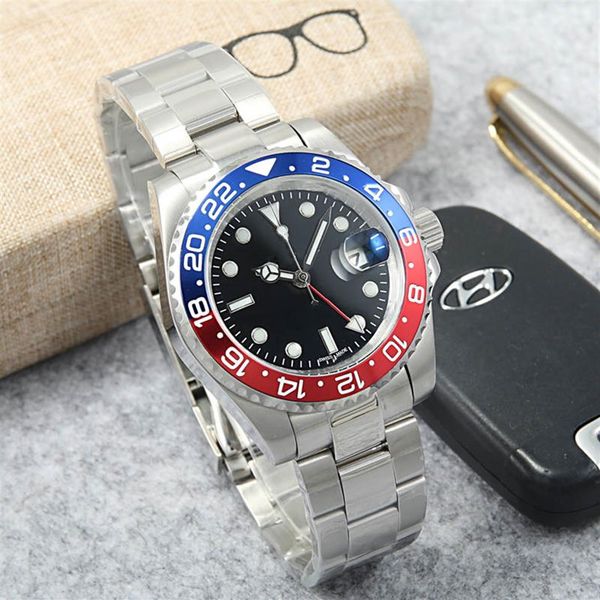 

men's automatic mechanical watch 40mm fashion classic 316 steel waterproof leisure sports folding button231z, Slivery;brown