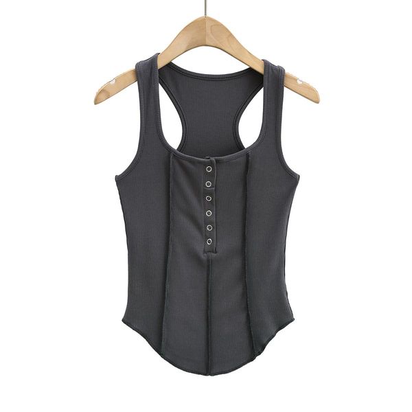 

tanks outfits for woman 2022 summer fashion tank women cute vintage clothes white crop button up black punk, Black;white