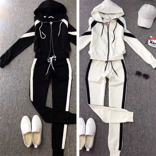 

34% off leisure pure cotton sportswear set for women's autumn bat sleeve two-piece loose fitting large size trend, White
