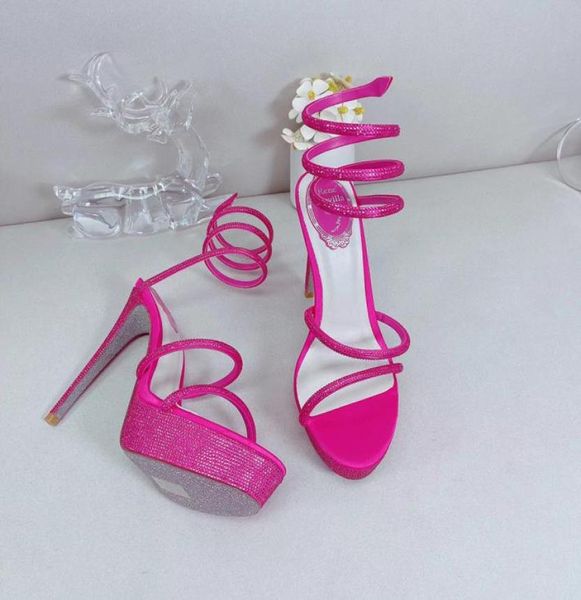 

sandals new snake shaped winding highheeled sandals womens dress shoes stiletto ankle wraparound shoe rhinestone embellished luxu9258407, Black