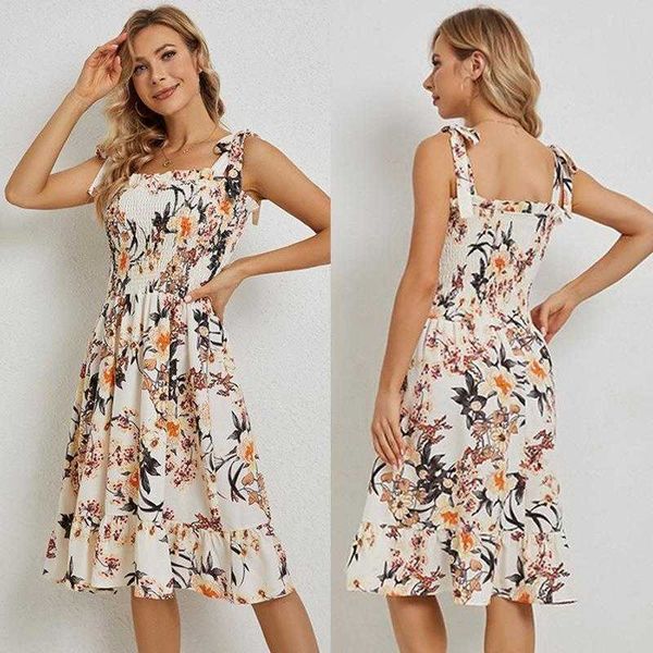 

womens temperament camisole printed chiffon dress summer fashion, Black;gray