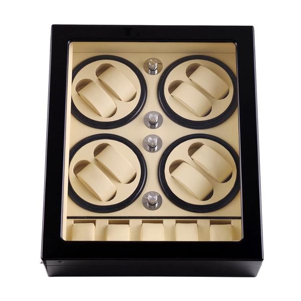 

watch winder lt wooden automatic rotation 8 5 cases storage case display box new style inside white outside black329b, Black;blue