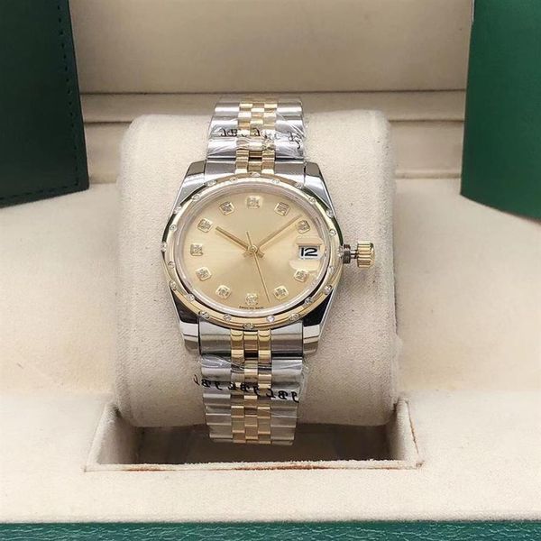 

2021 diamond fashion ladies dress watch 31mm date sapphire automatic mechanical watches sports womens bracelet wristw258v, Slivery;brown