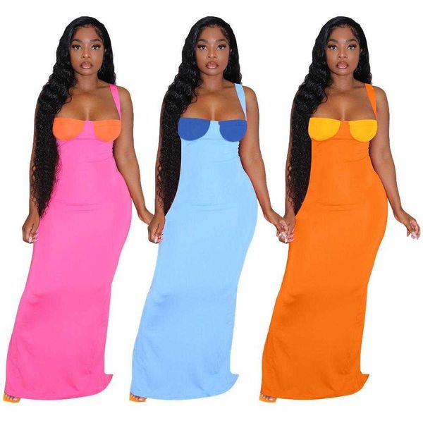 

summer womens knitted dress slit casual dresses contrasting color, Black;gray