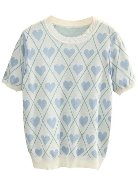 

t-shirt plus size tshirt for women ice knitted 2022 summer tees casual short sleeve oneck loving heart slim, Black