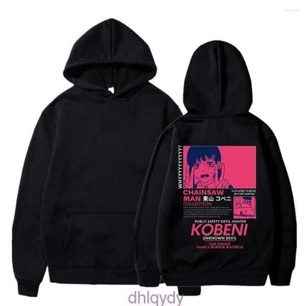 

anime men's hoodies men japanese chainsaw man manga graphic sweatshirts funny cartoon pochita makima hoody male 2 cdvg, Black