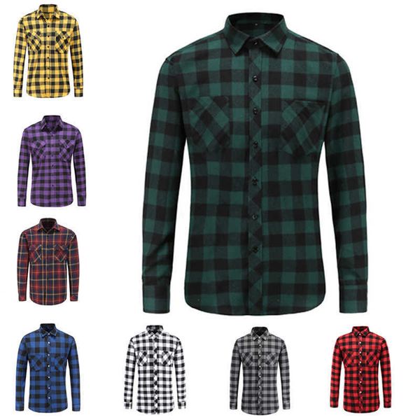 

classic models of men's shirts cotton falafel long-sleeved jacket fashion plaid print long-sleeved shirts men, White;black