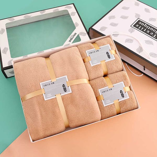 

towel household towels soft and absorbent coral velvet gift box towels, bath towels hand gifts group buying gift towels from the company