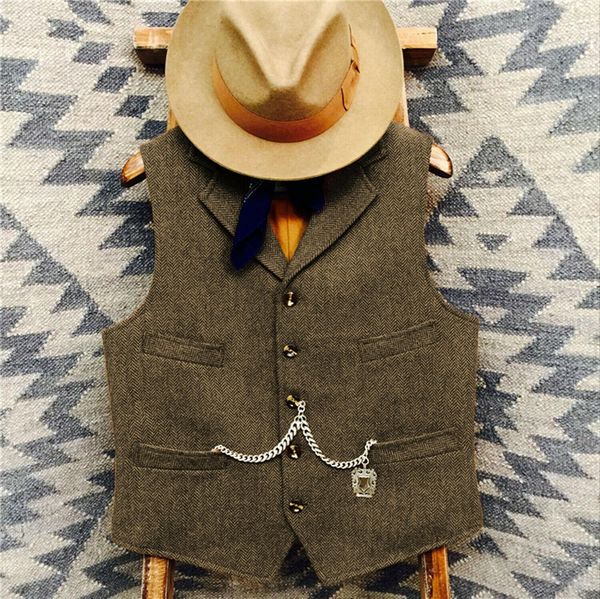 

blazers men's suit vest brown wool male for man vest denim jeans waistcoat jacket denim slim fit casual formal business vests, White;black