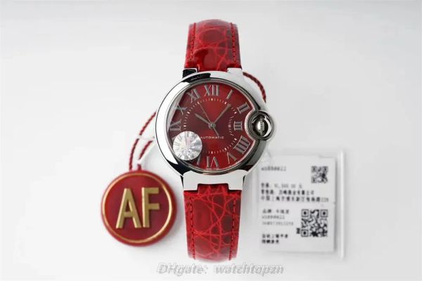 

af lady watch size 33mm montre de luxe equipped with swiss cal.076 movement burned steel blue pointer sapphire glass mirror crocodile leathe, Slivery;brown