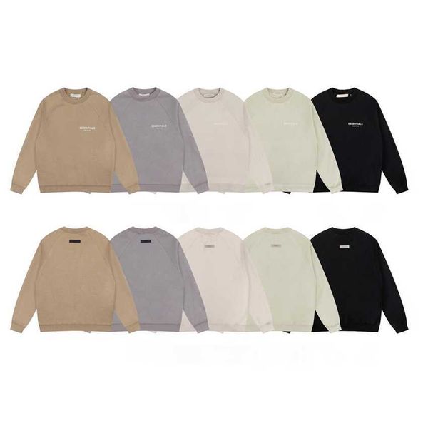 

street fog round neck plush sweater with silicone small lettering on the chest unisex, Black