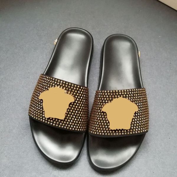 

designer classic slippers women luxury shoes slide flat heel brand casual woman outside slippers sliders beach summer leather sandals, Black
