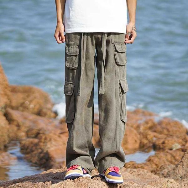 

men's pants men straight oversize pants y2k poets cargo pants for women harajuku vintage low waist trousers wide leg baggy jeans g23042, Black