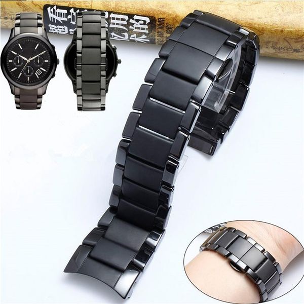 

ar1451 ar1452 ceramic black full strap band bracelet watch 22mm 24mm mens327a, Black;brown