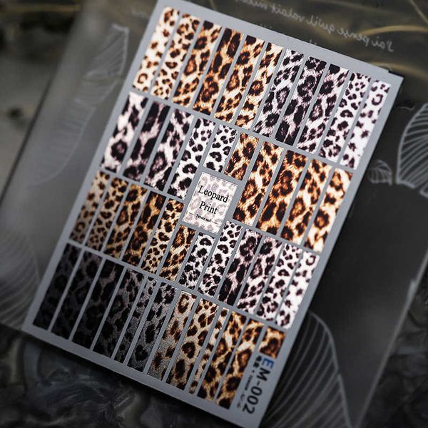

stickers decals new craft leopard print designs nail art transfer sticker decals back glue fashion nails tattoo wraps slider manicure decora, Black