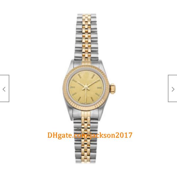 

20 style christmas gift watches 26mm perpetual auto steel yellow gold ladies bracelet watch 67193288v, Slivery;brown