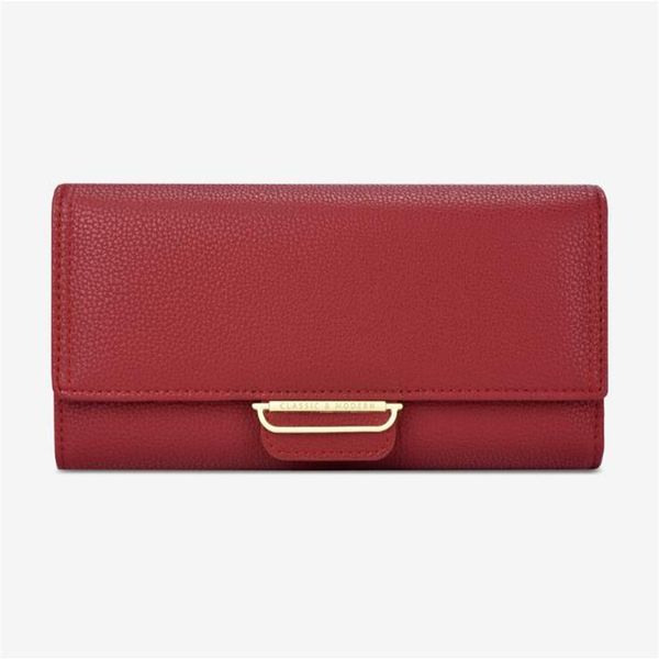 

women's wallet multifunctional fashion simple handbag multi card wallet pure263w, Red;black