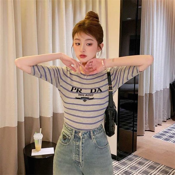 

34% off version pujia spring wool short spicy girl family female slim stripe underlay knit, White;black