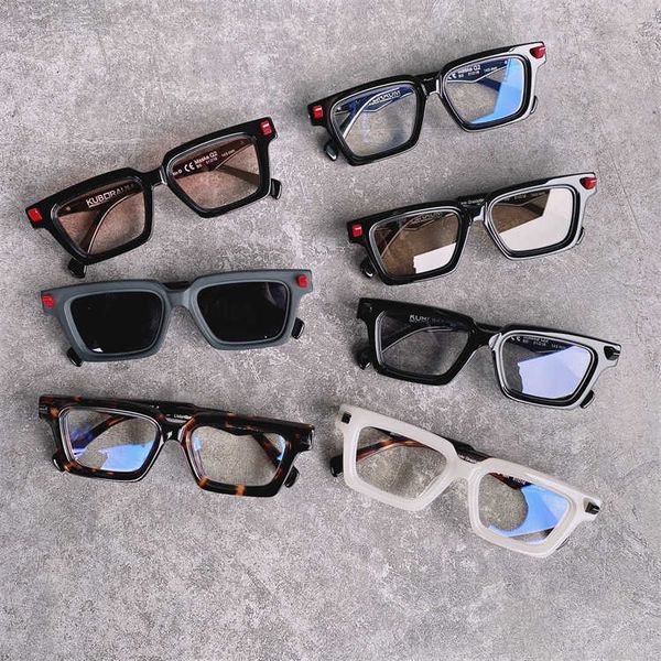 

2023 kuboraum square q2 sunglasses for men and women q2 flat lens, White;black