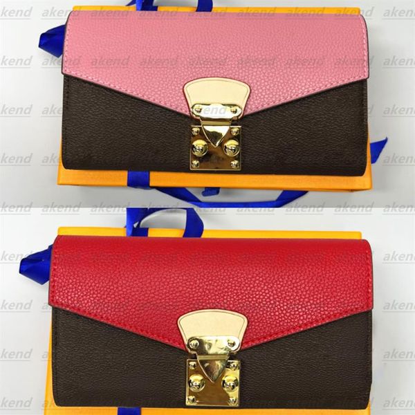 

genuine leather purse card holder luxurys designer wallet men women holders single coin black lambskin mon0gram w256s, Red;black