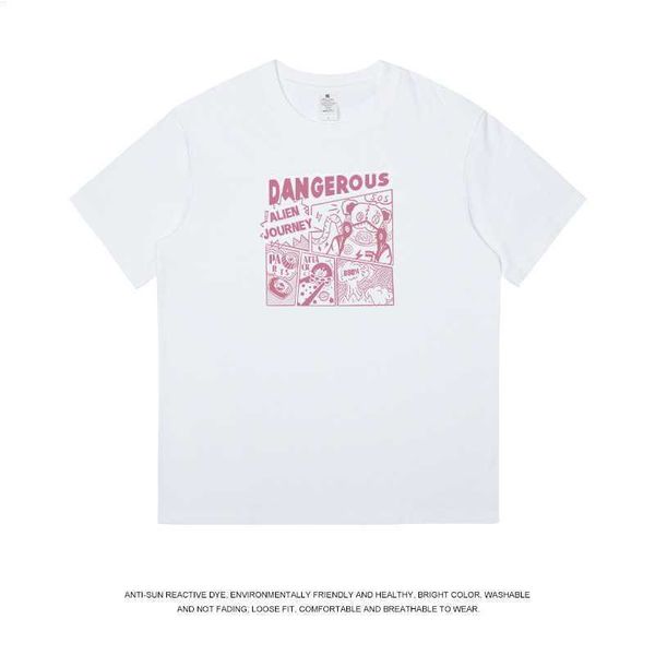 

t shirt ins lovers summer fashion brand white clothes niche design trend pure cotton t-shirt women's short sleeve, White;black