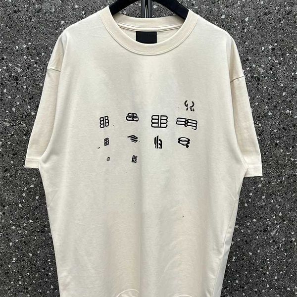 

26% off the correct version of fashion paris summer new classic couple loose men's and women's short sleeve t-shirt, White