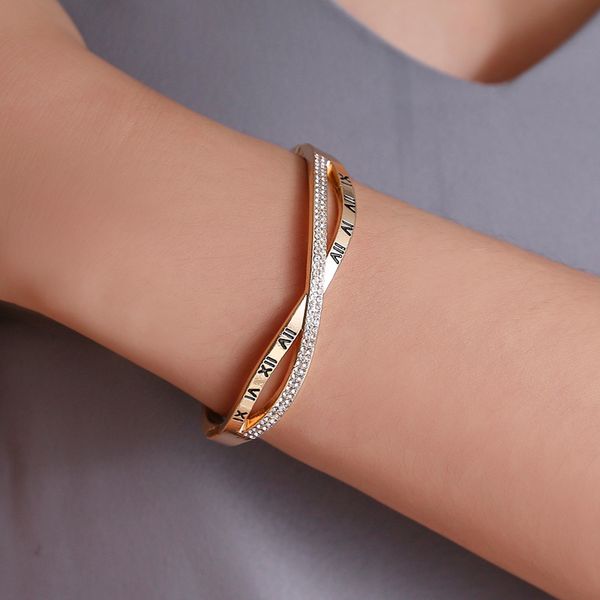 

europe and the united states cross roman bracelet female fashion rhinestone cross bracelet hand jewelry wholesale, White