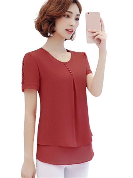 

t-shirt 5xl large size women spring summer blouses shirts lady fashion casual short sleeve oneck solid color blusas wy0323, White