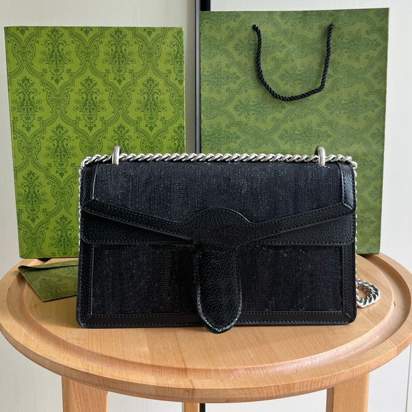 

Classic Luxury crossbody designer bags women shoulder bag leather hobo flap handbag lady purses shopping bag chain wallet 6 colors Black Jeans, Vinyl #400249