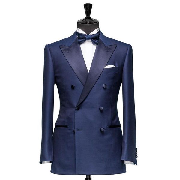 

blazers double breasted men suits slim fit peaked lapel navy formal groom tuxedos for wedding 2 piece male fashion jacket with pants, White;black